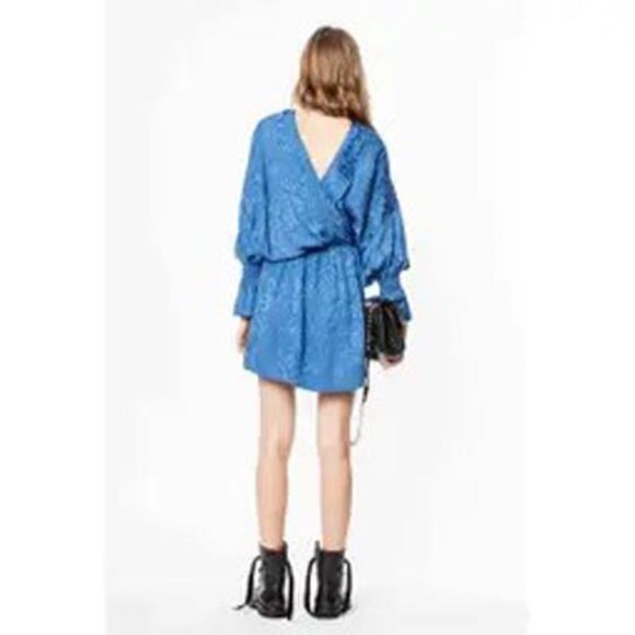 Zadig & Voltaire Mini Blue Long Sleeve Dress - Picture 3 of 15
